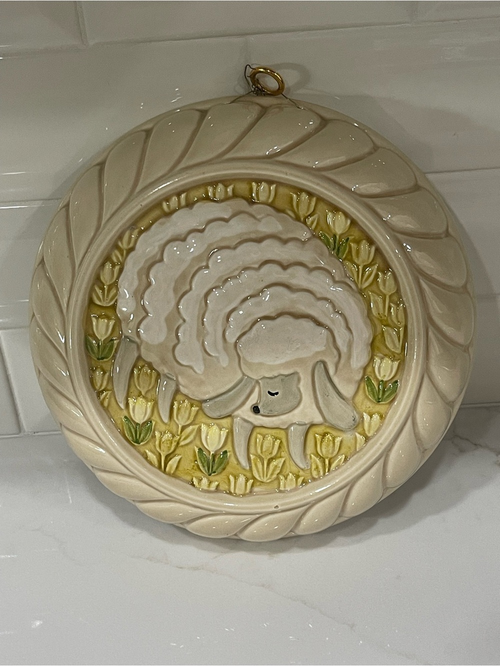 Himark Kitchen Charmer Japan Hanging Ceramic Wall Decor Jello Mold Sheep
